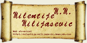 Milentije Milijašević vizit kartica